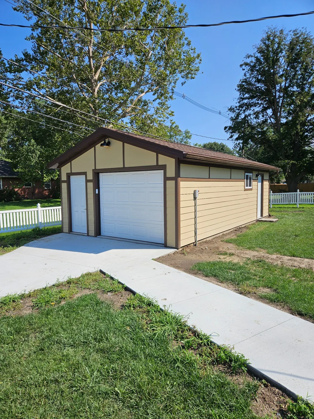 Completed detached garage exterior